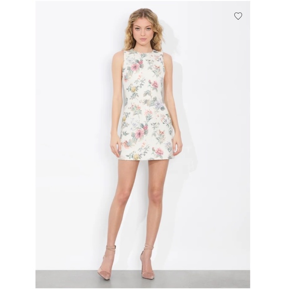 179. ALICE + OLIVIA Clyde Mini Dress White Woven Floral $440 NWOT Sz 2 - Picture 2 of 4